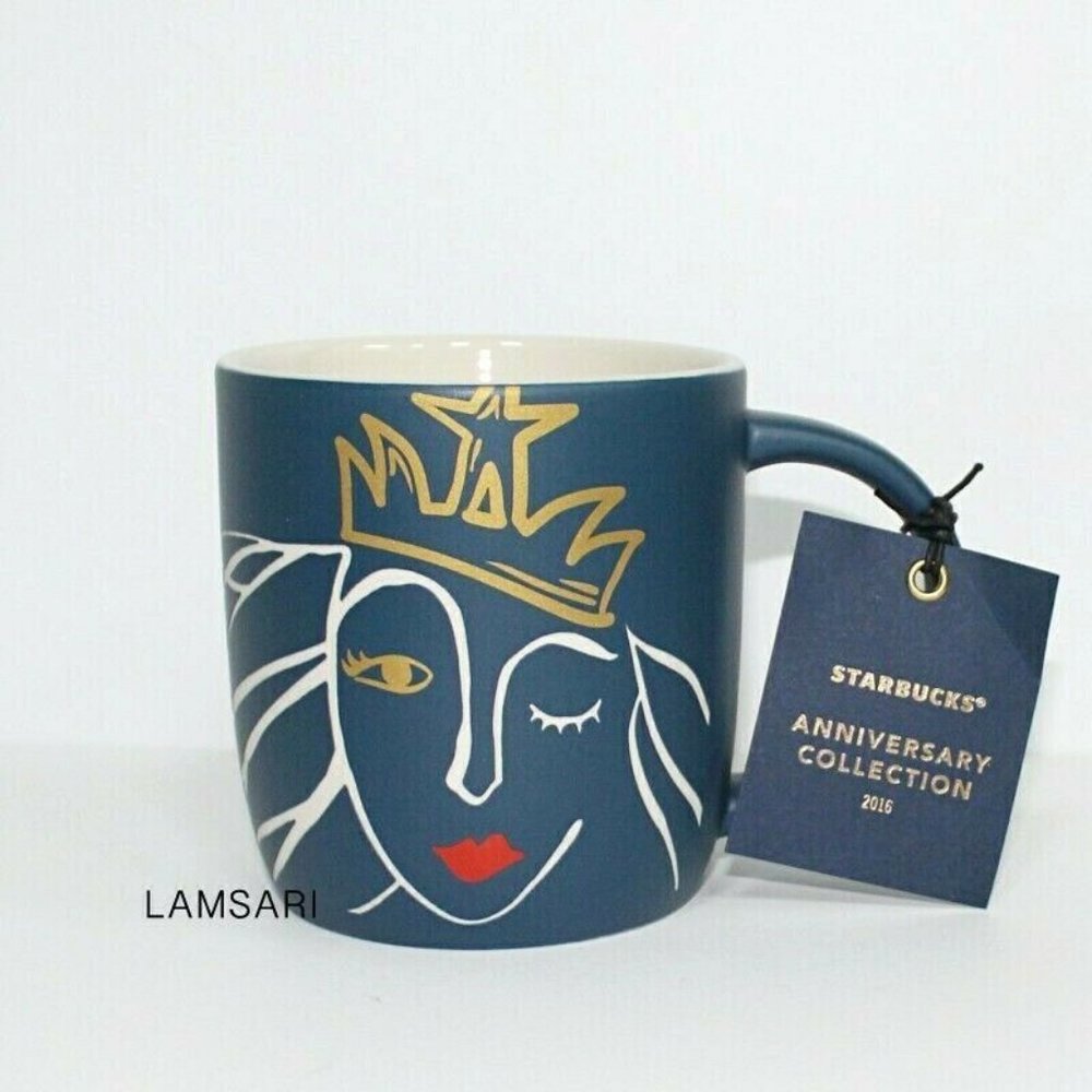 Starbucks 2016 Anniversary Crowned Siren Ceramic Coffee Cup Mug 14 oz